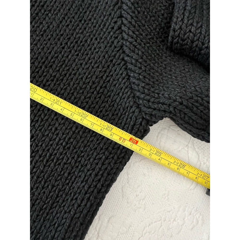 Vintage Polo Ralph Lauren Wool Blend Sweater Suede Elbows Chunky Knit Black XXL - Picture 7 of 10